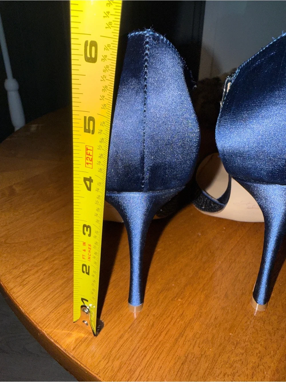 Jewel by Badgley Mischka Navy Blue Rhinestone Pointed-Toe Stilettos Size 5